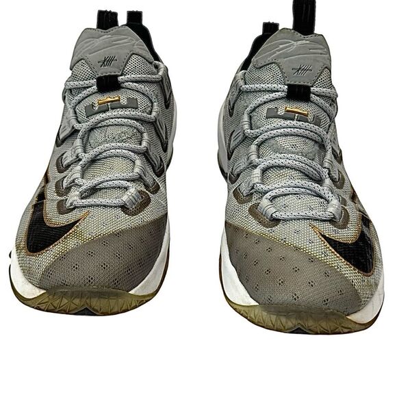 Nike LeBron XIII Low Basketball Shoes Grey Gold Mens Size 9.5 Medium Pre-Owned main image 5